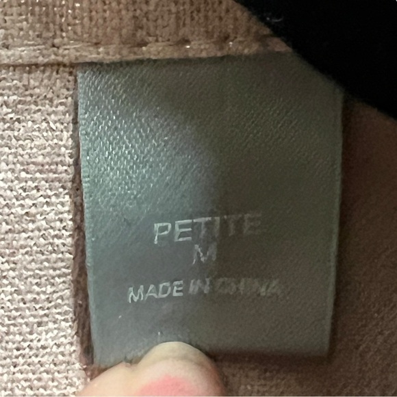 LIZ CLAIBORNE Nude Shimmer Lightweight Button Linen Blend Jacket, Size PM - Picture 8 of 14